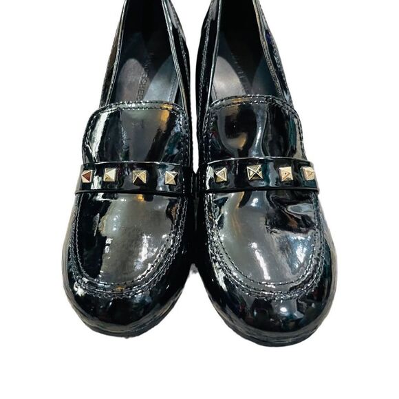 MARC FISHER Patent Leather Block High Heel Loafers Size 8.5 EUC - Picture 1 of 6